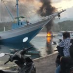 Rubber Boat Milik Polda NTB Terbakar di Pelabuhan Badas