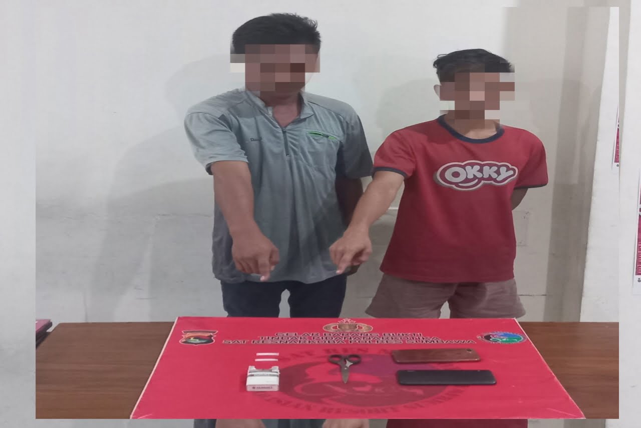 Dua Terduga Pelaku Narkoba Digiring ke Polres Sumbawa