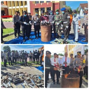 Polres Sumbawa Musnahkan 1.242 Botol Miras, 3.650 Butir Obat Terlarang, dan 200 Knalpot Recing