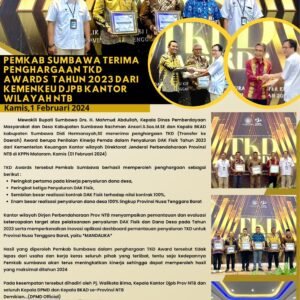 Pemkab Sumbawa Terima Penghargaan TKD Award 2023