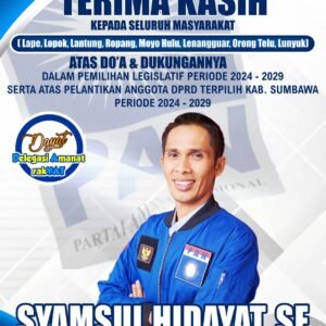 Dilantik Jadi Anggota DPRD Sumbawa, Syamsul Hidayat Siap Bekerja untuk Rakyat