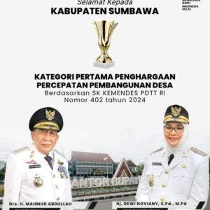 Kabupaten Sumbawa Raih Kategori Pertama Penghargaan Percapatan Pembangunan Desa dari Kemendes PDTT RI