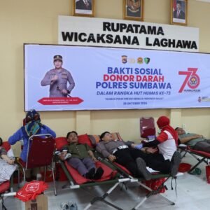 Peringati HUT Humas Polri Ke 73, Polres Sumbawa Gelar Bakti Sosial Donor Darah