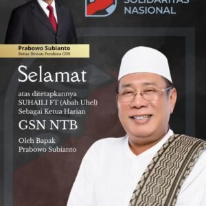 Prabowo Angkat Abah Uhel Jadi Ketua Harian GSN NTB
