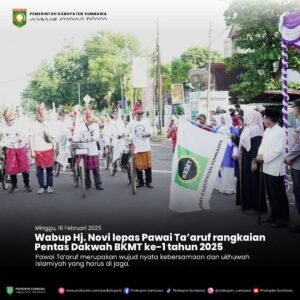 Wabup Hj. Novi lepas Pawai Ta’aruf rangkaian Pentas Dakwah BKMT ke-1 tahun 2025