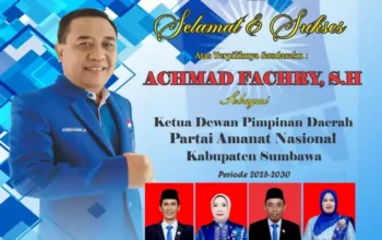 Achmad Fachry Kembali Pimpin DPD PAN Sumbawa Periode 2025–2030