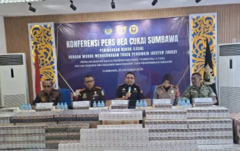 Hingga Oktober 2026, Bea Cukai Sumbawa Tindak 2,2 Juta Batang Rokok Ilegal